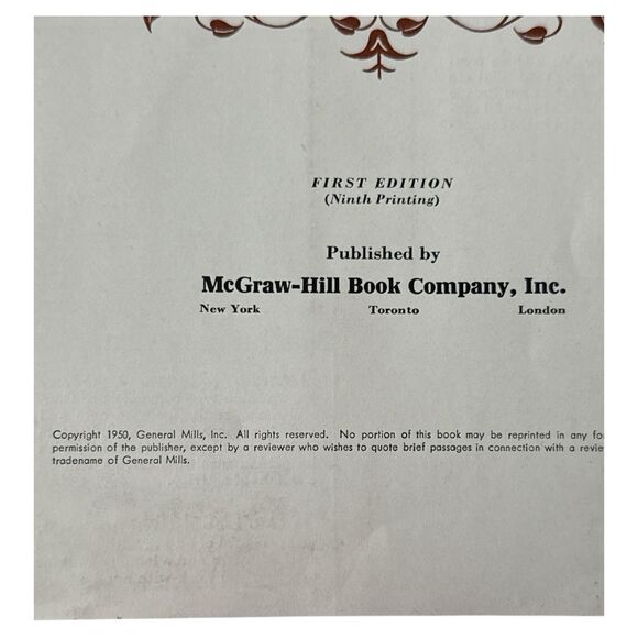 Betty Crocker Picture Cookbook 1950 1st Edition 9th Print Vintage HC Recipes - Picture 4 of 11